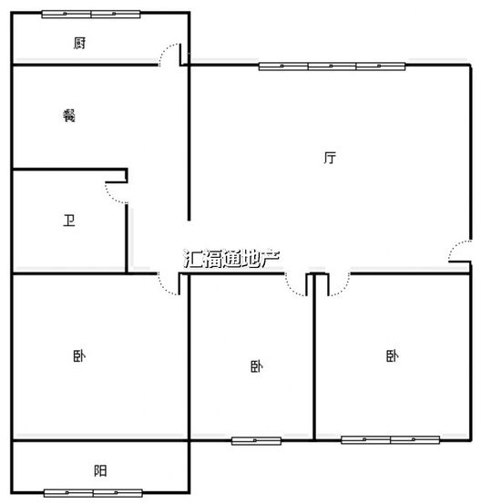 发发商城3室1厅1卫户型图