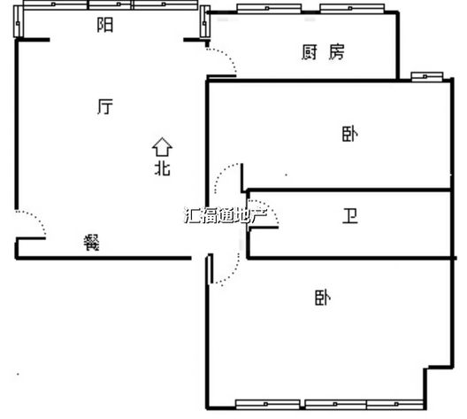 翡翠城（涿郡东区）2室2厅1卫户型图