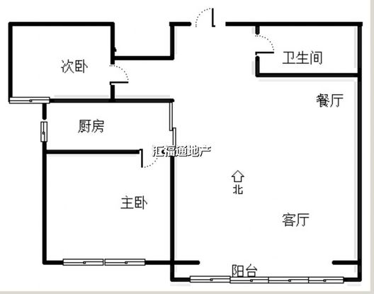 联合七号院2室2厅1卫户型图