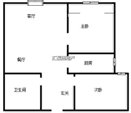 名流美域2室1厅1卫户型图