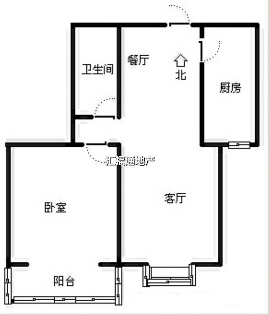 水岸花城1室1厅1卫户型图