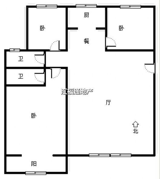 香港豪庭3室2厅2卫户型图