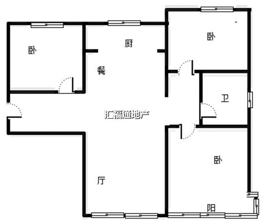 K2狮子城3室2厅1卫户型图