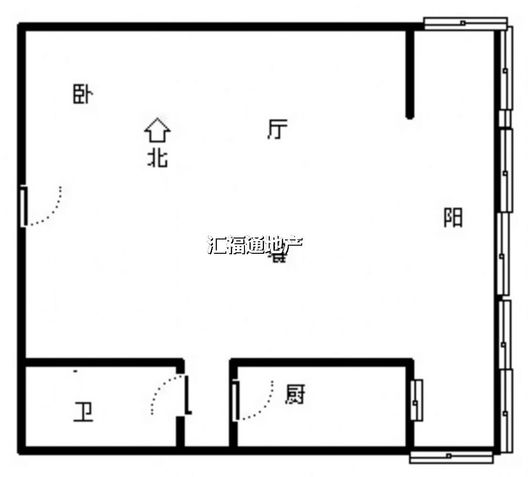 水岸花城1室1厅1卫户型图