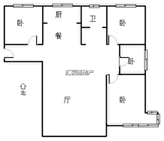K2狮子城4室2厅1卫户型图