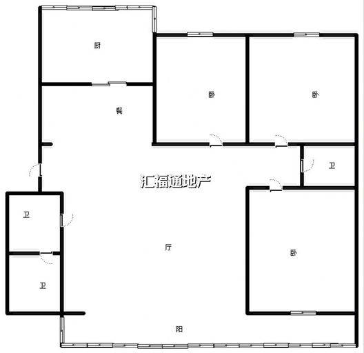 交通小区3室2厅2卫户型图