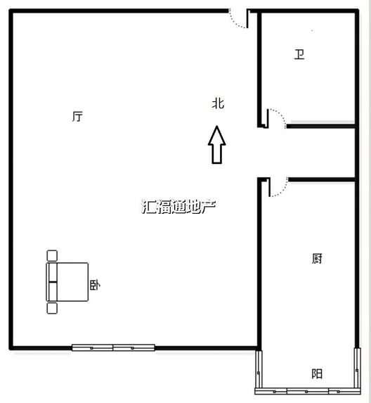 紫竹园二期（太阳城）1室0厅1卫户型图