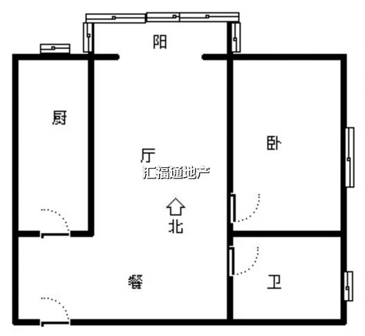 水岸花城1室1厅1卫户型图