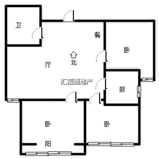 联合七号院3室2厅1卫户型图