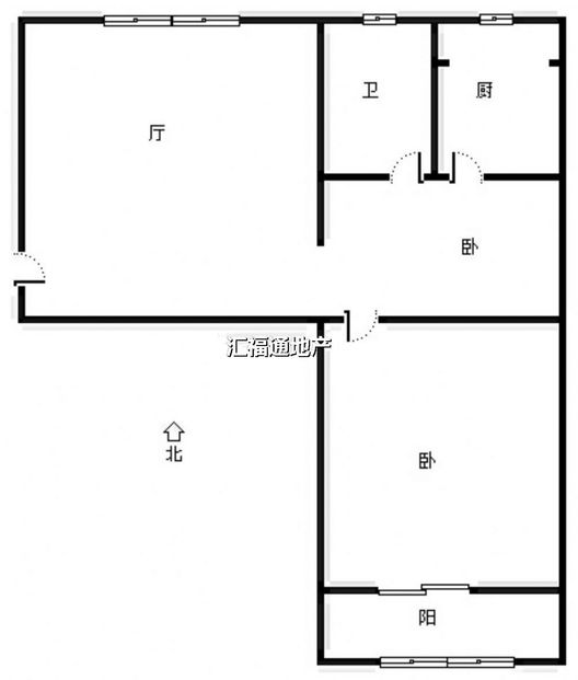 教委家属院（教育局家属院）2室1厅1卫户型图