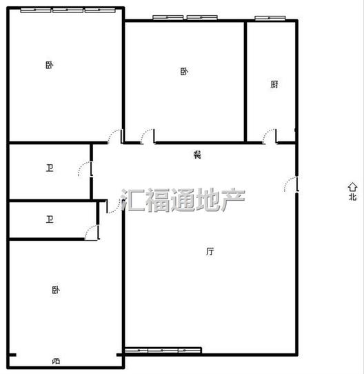 翔天万和城3室2厅2卫户型图