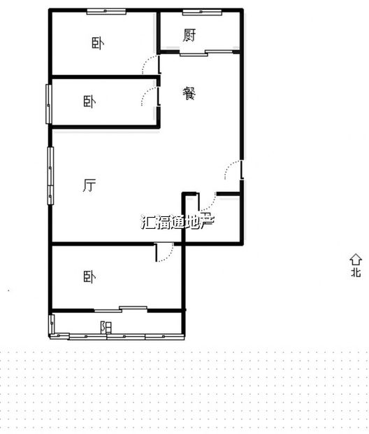 富景华庭3室2厅1卫户型图