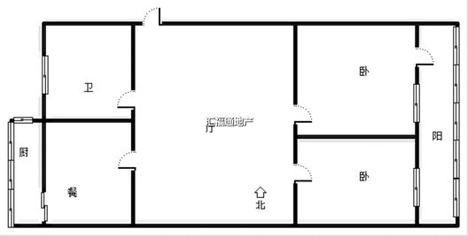 冠云小区2室2厅1卫户型图