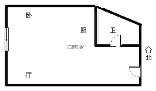 京第银座1室1厅1卫户型图