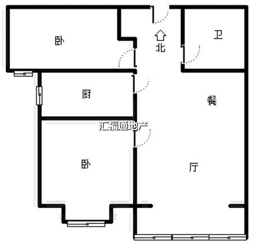 水岸花城2室2厅1卫户型图