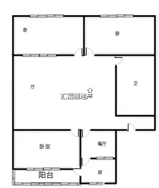 涿州市医院家属院3室2厅1卫户型图