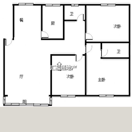 东方家园3室3厅2卫户型图