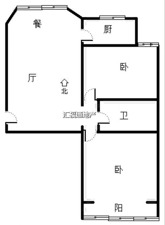 名流枫景五期2室1厅1卫户型图