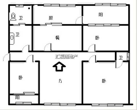 一中家属院3室2厅2卫户型图