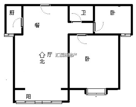 水岸花城2室2厅1卫户型图