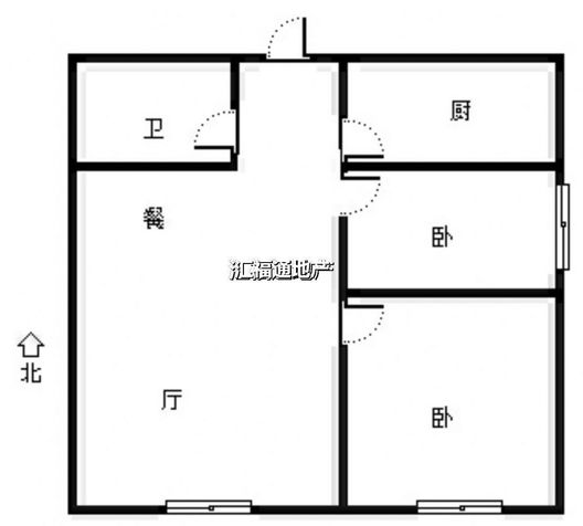 名流美域2室2厅1卫户型图