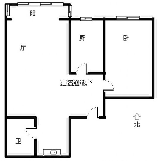 新府百合1室1厅1卫户型图