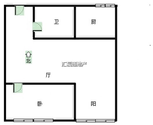 新加坡花园1室1厅1卫户型图