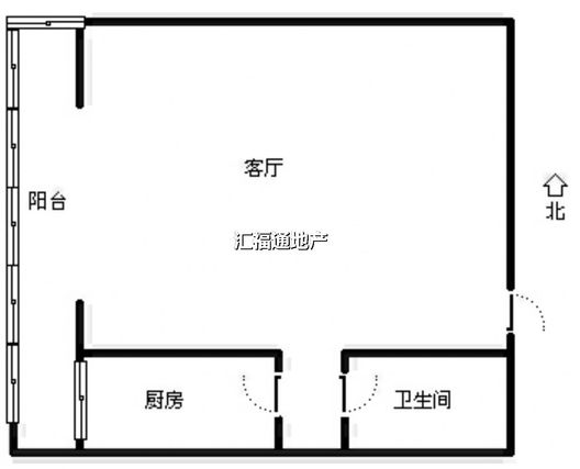 水岸花城1室1厅1卫户型图