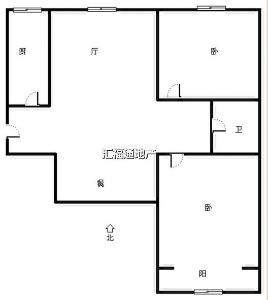 天保青花府2室2厅1卫户型图