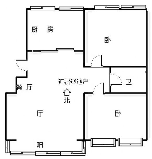 天地新城2室2厅1卫户型图