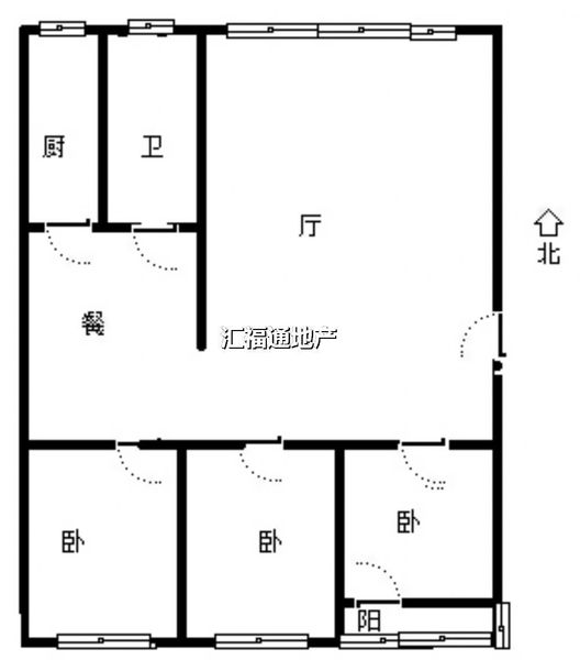 邱庄居民小区3室2厅1卫户型图