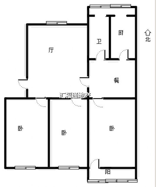 双塔中学小区3室2厅1卫户型图