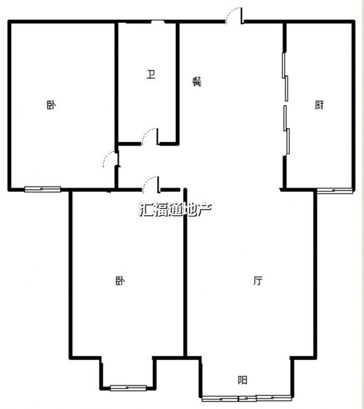 北京理想城2室2厅1卫户型图