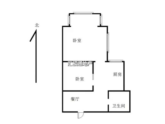 鸿盛凯旋门2室1厅1卫户型图
