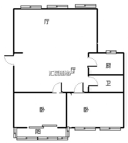 华泰豪庭2室2厅1卫户型图