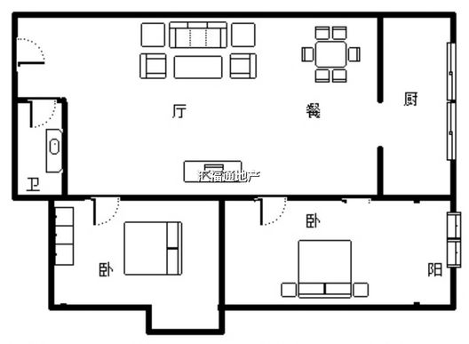 华泰豪庭2室2厅1卫户型图