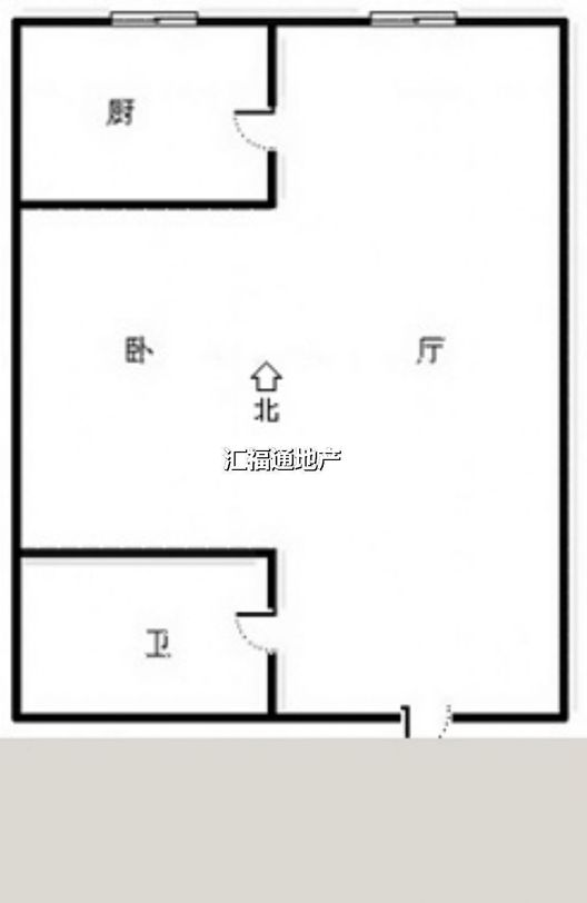 惠友钻石广场（AB座）1室1厅1卫户型图
