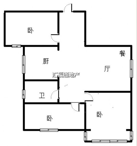 金茂府（鹏渤公园里）3室2厅1卫户型图