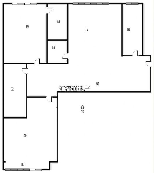 君临天下御景园2室2厅1卫户型图