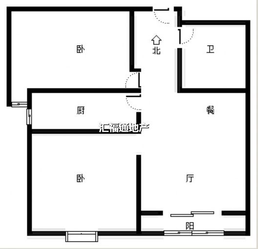 翡翠滨江2室1厅1卫户型图