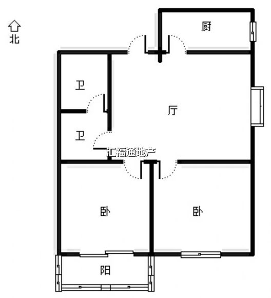 宏远二号院2室1厅1卫户型图