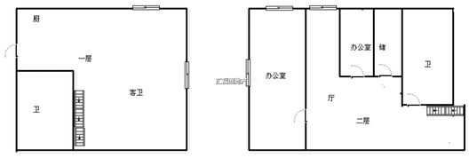 金街公寓2室2厅2卫户型图