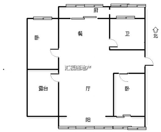 联合小区四号院2室2厅1卫户型图