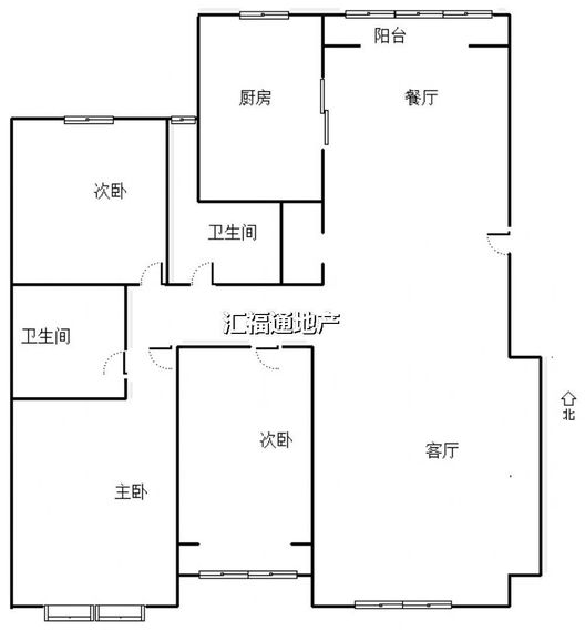 嵘御航城3室2厅2卫户型图