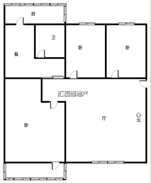 国贸小区（商业局家属院）3室2厅1卫户型图