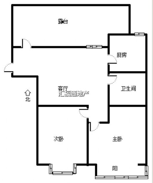 范阳公寓2室1厅1卫户型图