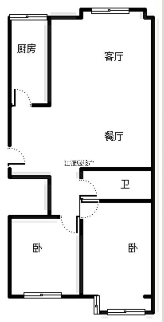 惠友橙园2室2厅1卫户型图