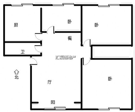 团结小区3室2厅1卫户型图