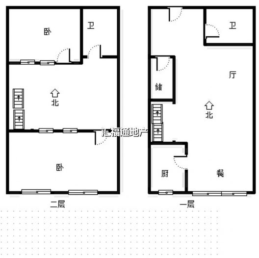 惠友钻石广场（AB座）2室2厅2卫户型图