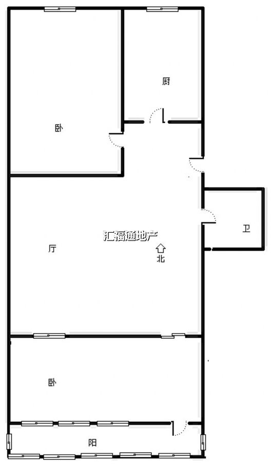 建厂局设计院家属楼2室1厅1卫户型图